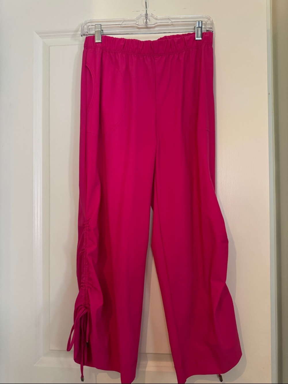IC COLLECTION Hot Pink Wide-Leg Drawstring Hem Pants